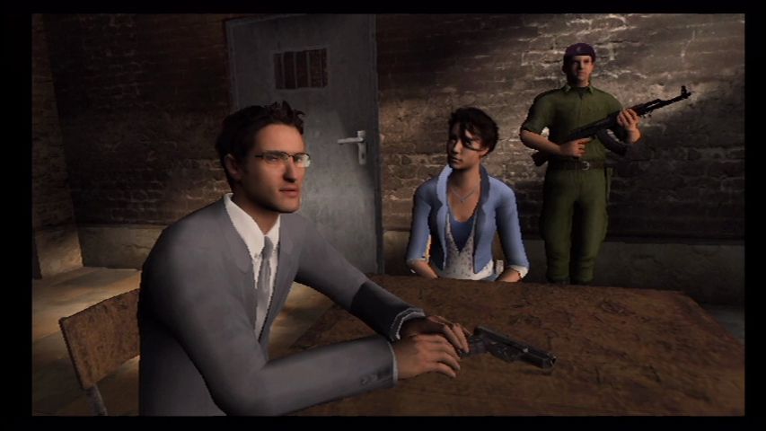 GoldenEye 007 (Wii) screenshot: Captured and interrogated by Russian security.