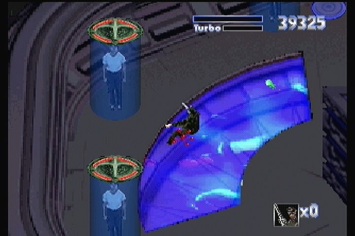 Mazer (3DO) screenshot: Hit while trying to rescue some captives.