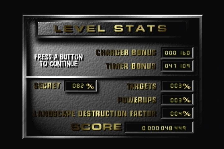 Blade Force (3DO) screenshot: End of level stats.