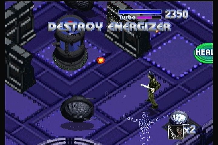 Mazer (3DO) screenshot: Each level has you destroy this tower to summon the boss.