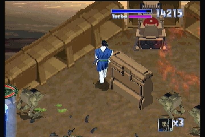 Mazer (3DO) screenshot: Fighting as the samurai character.