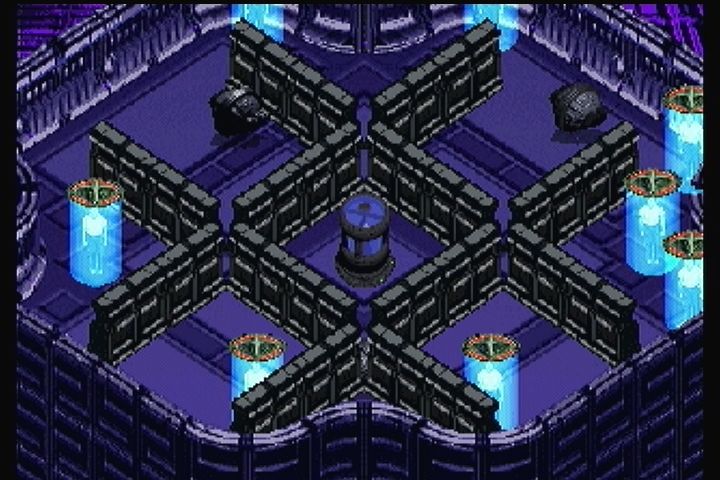Mazer (3DO) screenshot: The camera starts high for each new level, showing the lay of the land.