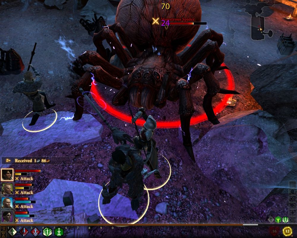 Dragon Age II (Windows) screenshot: Can you say "GIANT SPIDER"?!..