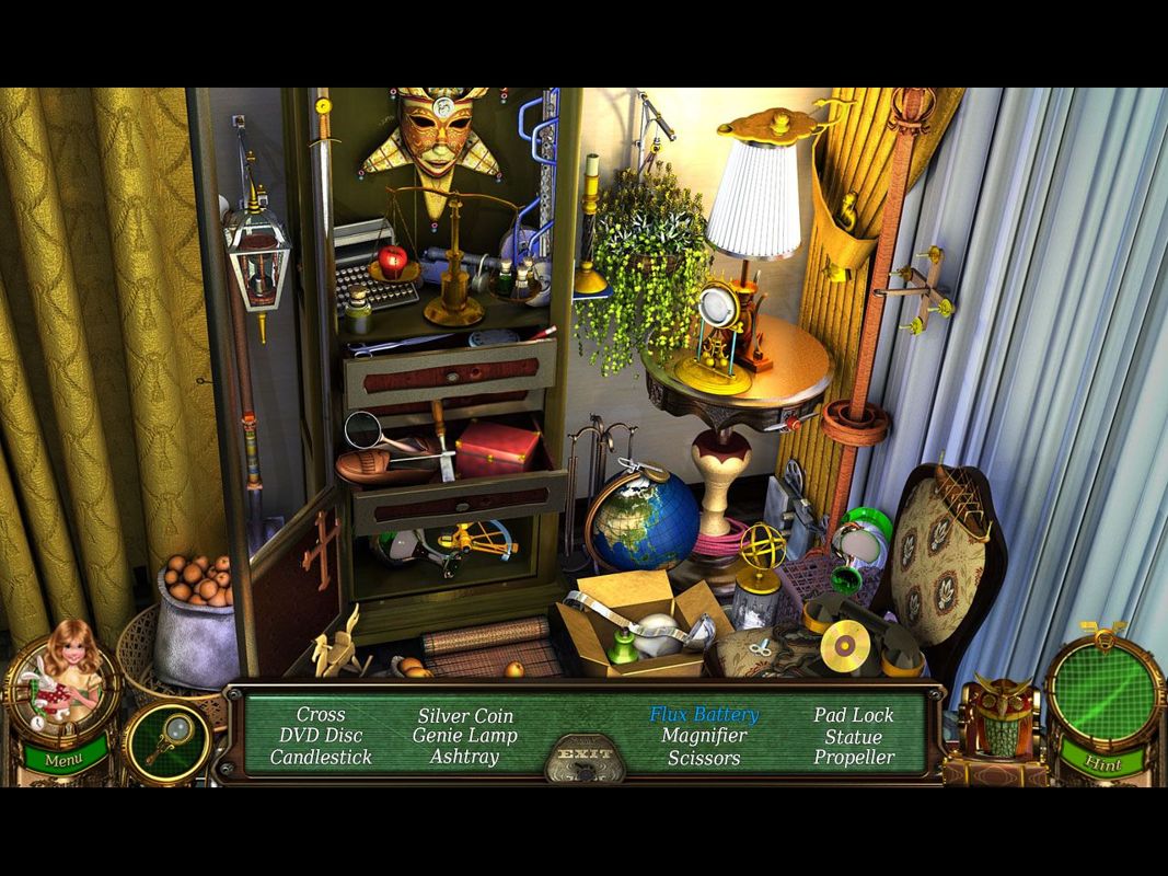 Flux Family Secrets: The Rabbit Hole (Macintosh) screenshot: Door to Library - cabinet objects