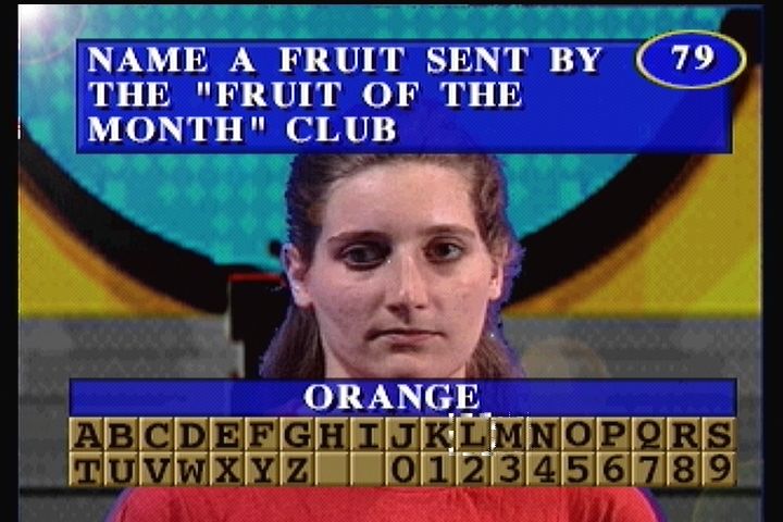 Family Feud (3DO) screenshot: Final round. Two family members guess the top responses.