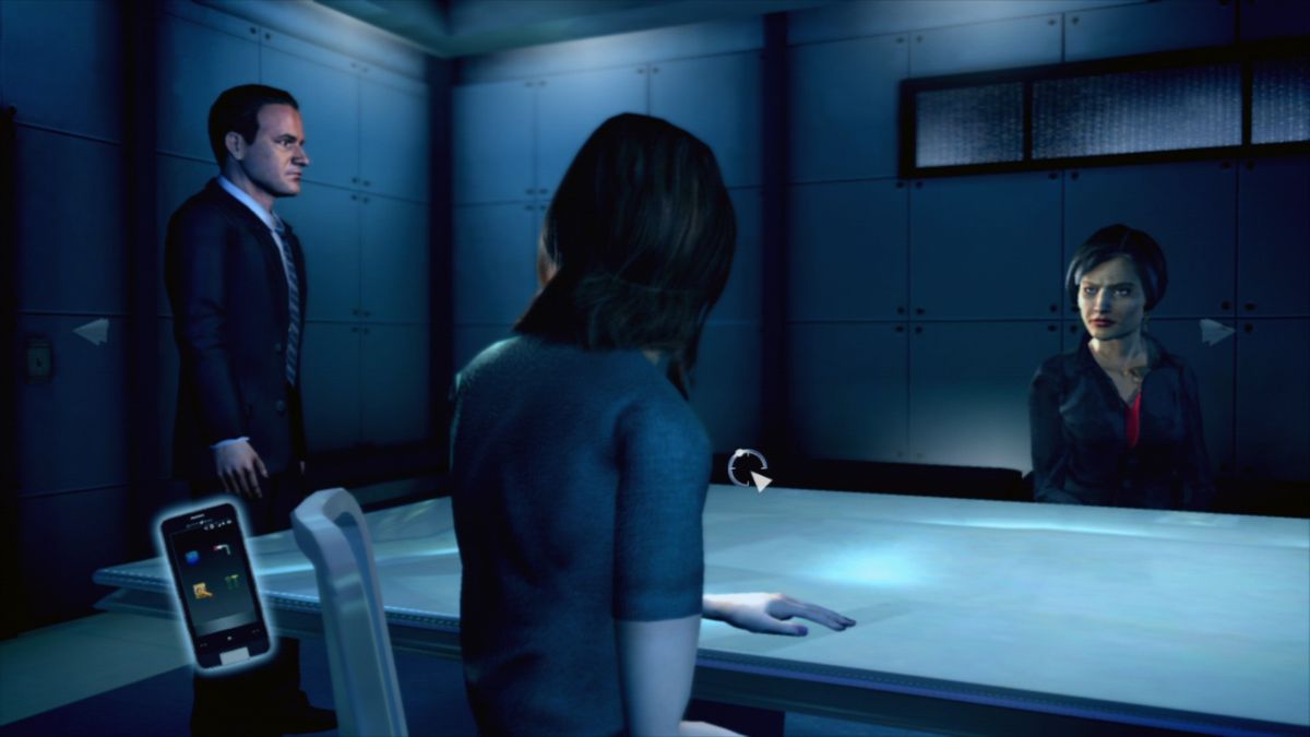 CSI: Crime Scene Investigation - Fatal Conspiracy (PlayStation 3) screenshot: Interrogating a suspect.