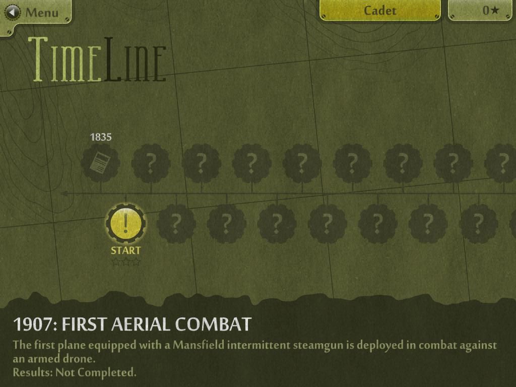 SteamBirds (iPad) screenshot: Battle timeline
