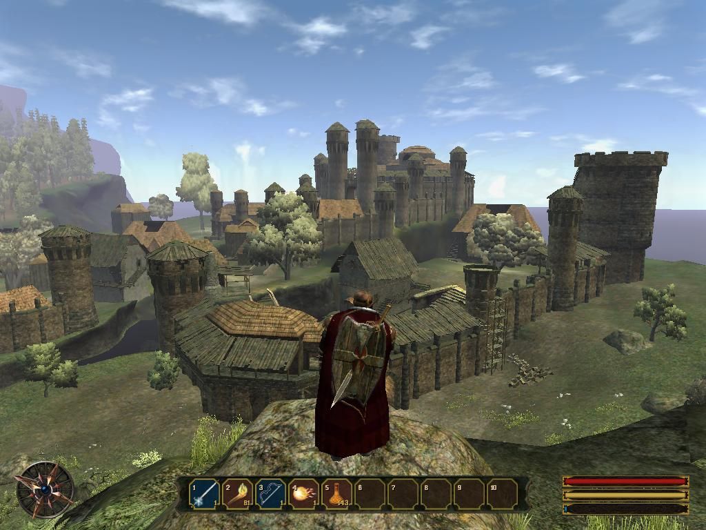 Gothic 3: Forsaken Gods (Windows) screenshot: Vengard doesn't have that magical shield around it anymore.