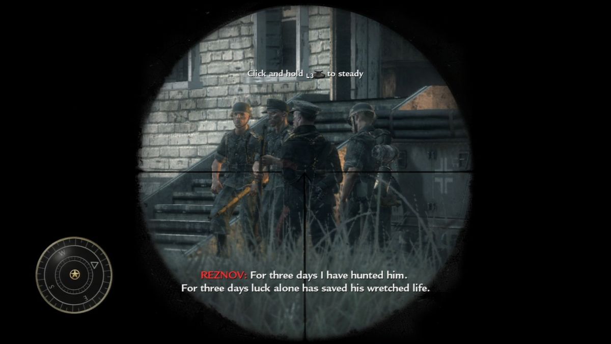 Call of Duty: World at War (PlayStation 3) screenshot: Through the eye of the beholder.