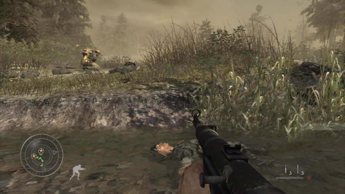 Call of Duty: World at War (PlayStation 3) screenshot: You can pick up enemy weapons if you find it superior or run out of bullets for your own.