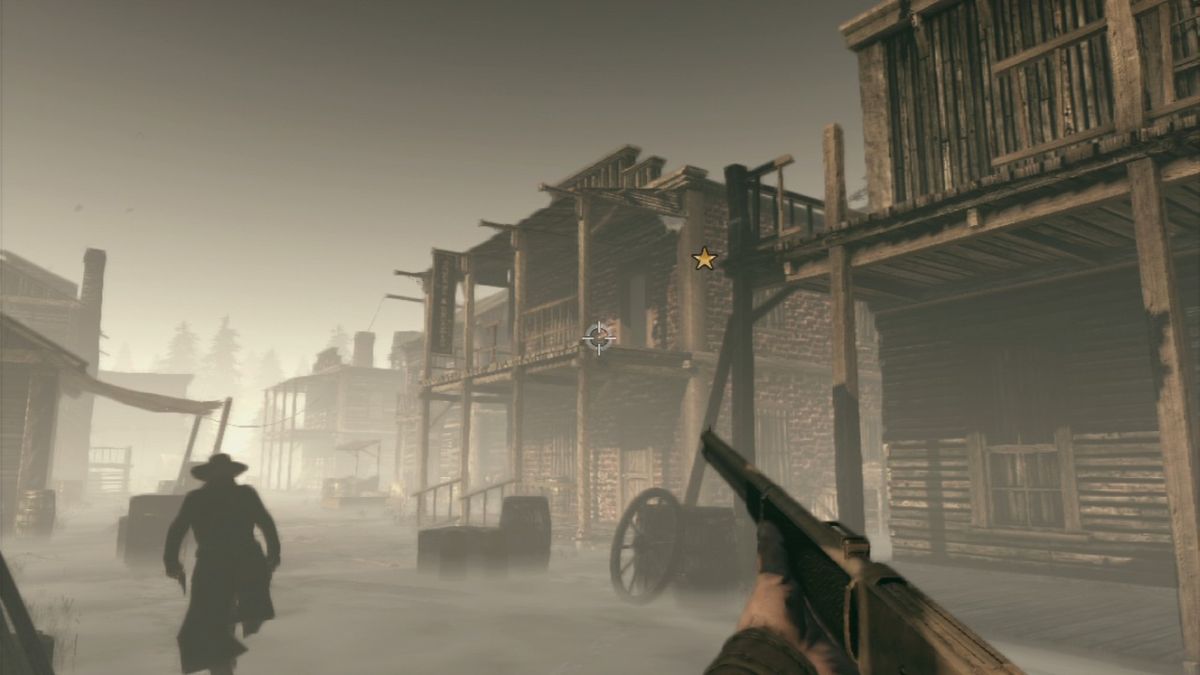 Call of Juarez: Bound in Blood (PlayStation 3) screenshot: Entering the ghost town.