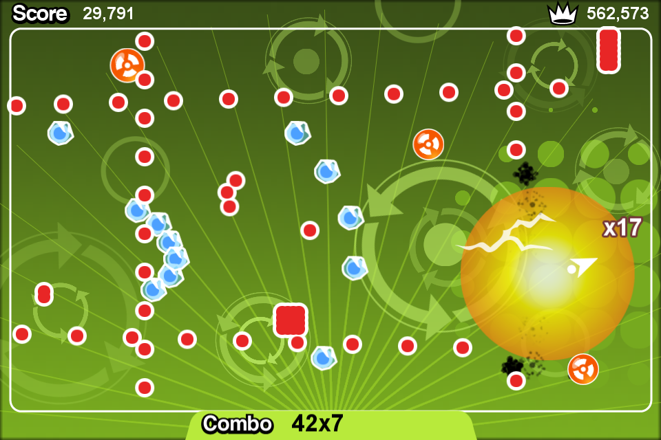 Screenshot of Tilt to Live (iPhone, 2010) MobyGames