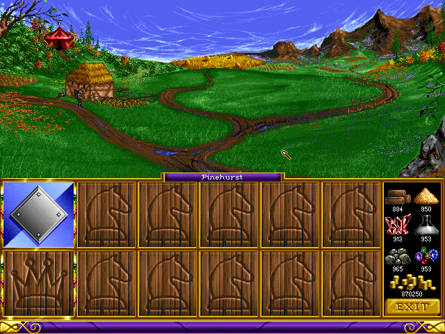 Heroes of Might and Magic (DOS) screenshot: Knight's village