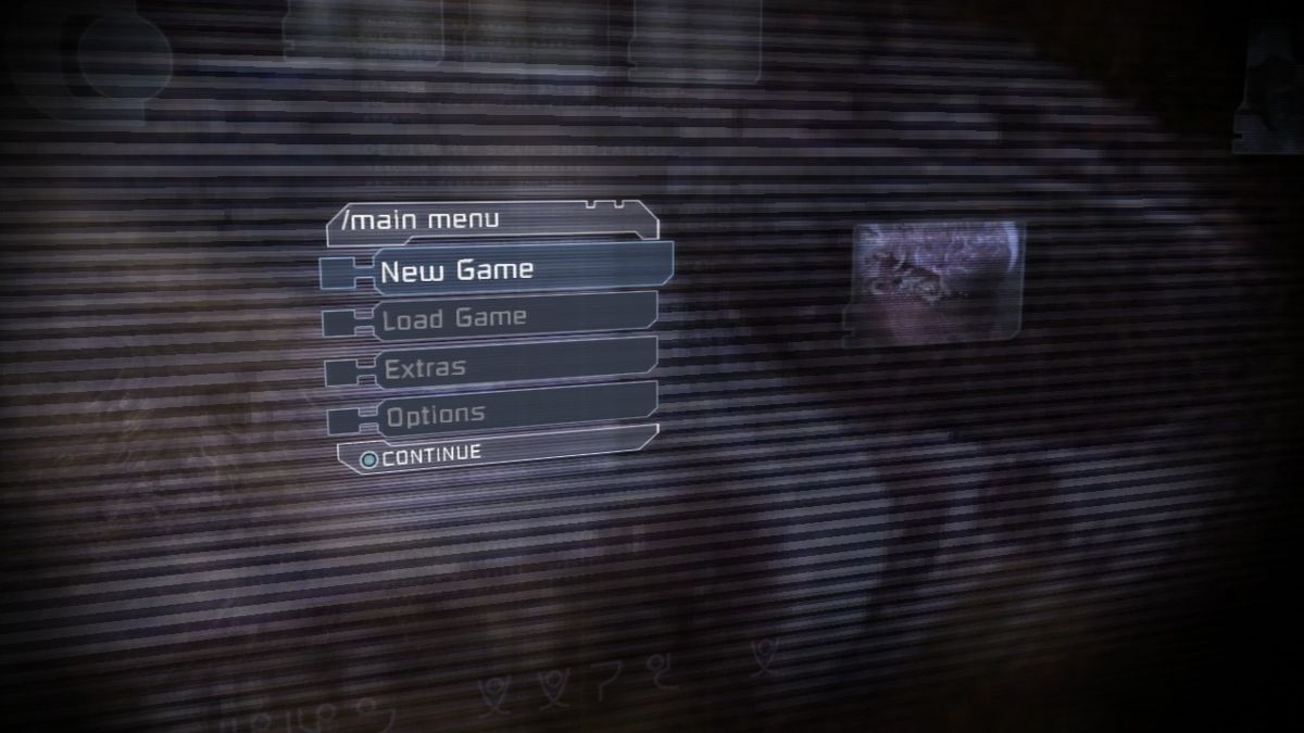 Dead Space (PlayStation 3) screenshot: Main menu.