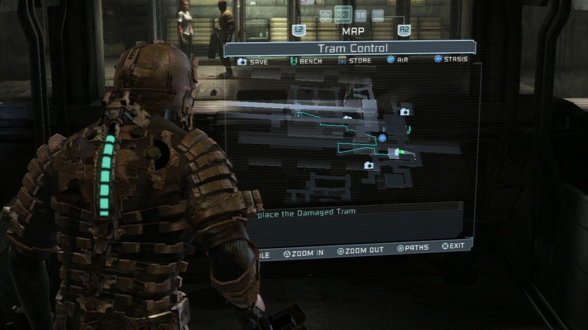 Dead Space (PlayStation 3) screenshot: You may need some time to adjust to map navigation.
