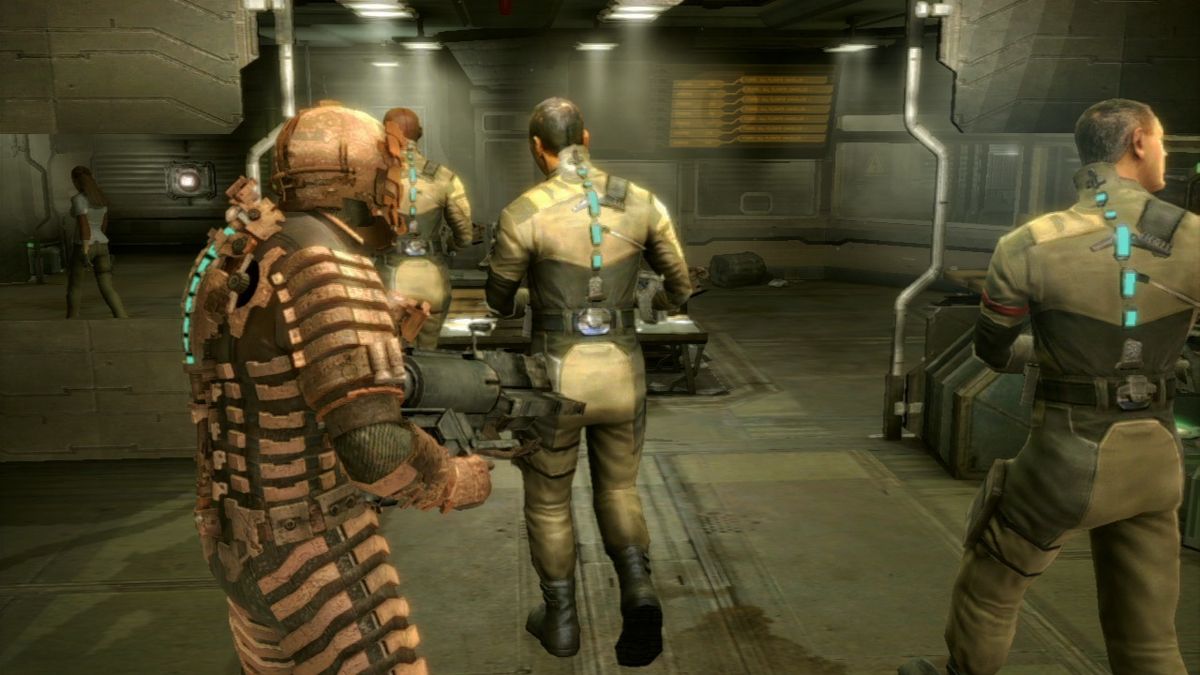 Dead Space (PlayStation 3) screenshot: There's noone to greet us... at least noone human.