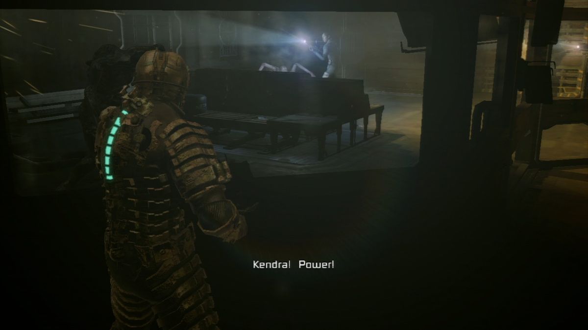 Dead Space (PlayStation 3) screenshot: Someone's attacking the team... run first, help later.