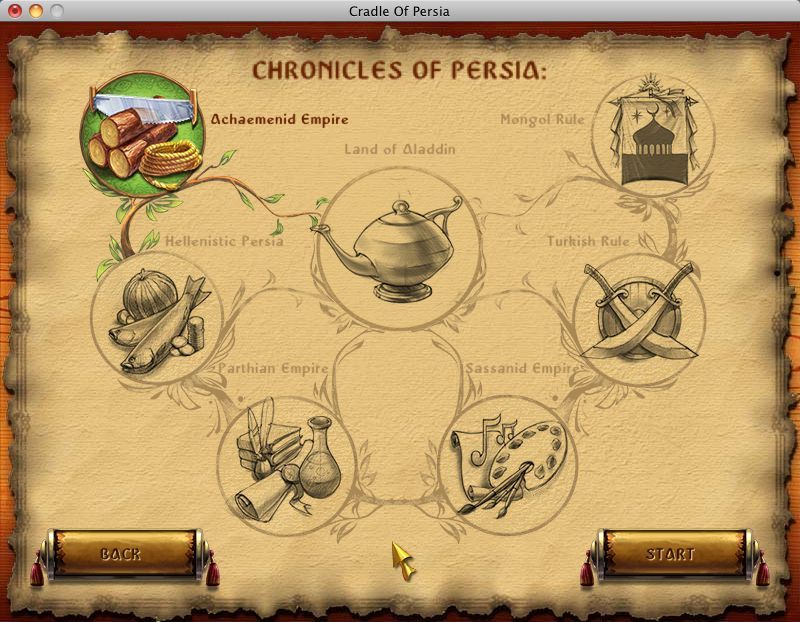 Cradle of Persia (Macintosh) screenshot: Levels