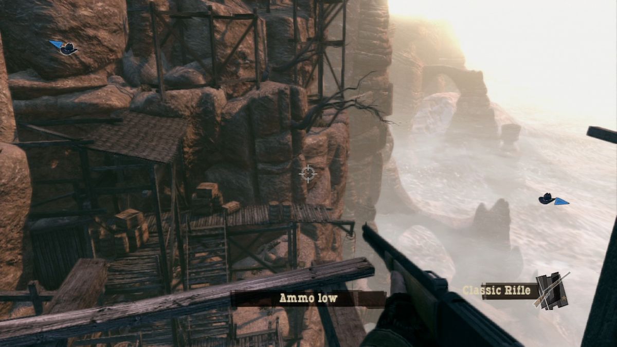 Call of Juarez: Bound in Blood (PlayStation 3) screenshot: It's a long way down.