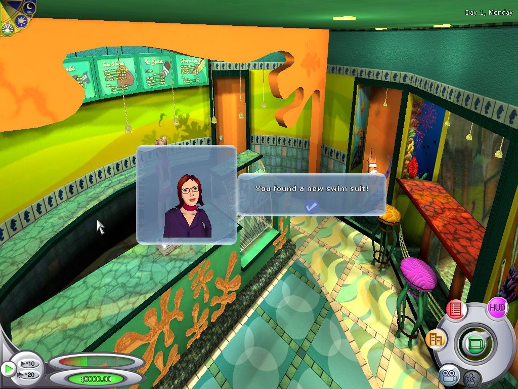 Hot Dog King (Windows) screenshot: Strange fact, while working, you just found a new swimsuit !