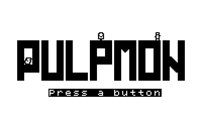 Pulpmon (Playdate) screenshot: The title screen of the game.