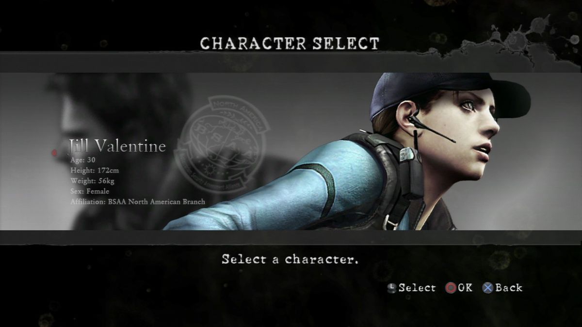 Resident Evil 5: Lost in Nightmares (PlayStation 3) screenshot: You can play as Chris Redfield or Jill Valentine.