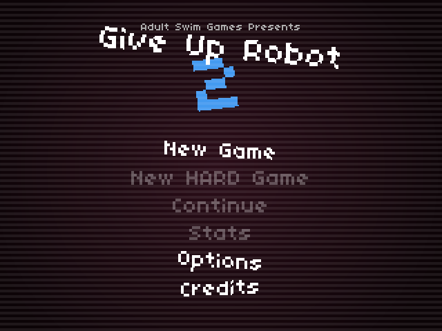 Give Up Robot 2 (Browser) screenshot: Main menu