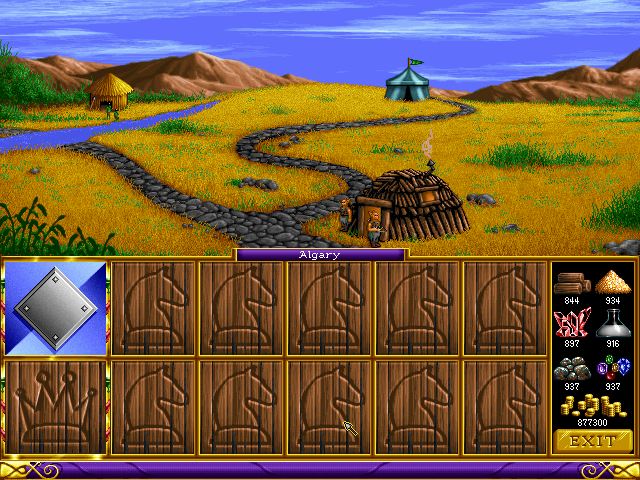 Heroes of Might and Magic (DOS) screenshot: Barbarian's village