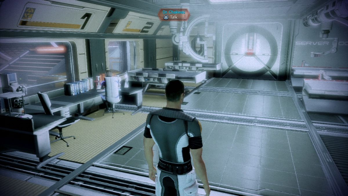 Mass Effect 2 (PlayStation 3) screenshot: Mass Effect 2 - Ship's infirmary... you can heal your facial scars if you have enough material to invest