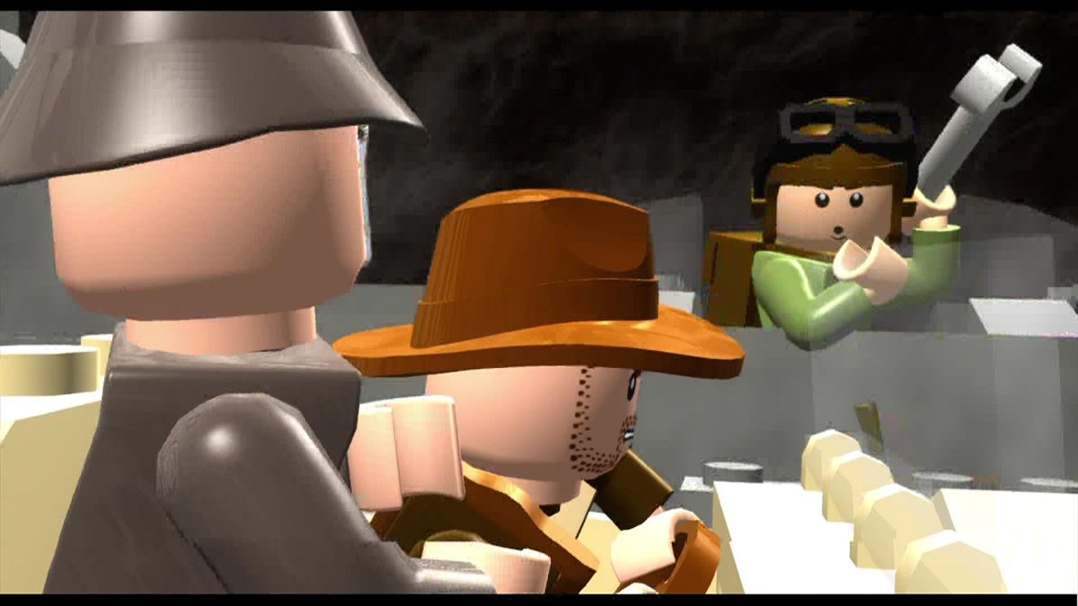 LEGO Indiana Jones: The Original Adventures (Xbox 360) screenshot: Your car is overtaken by a plane