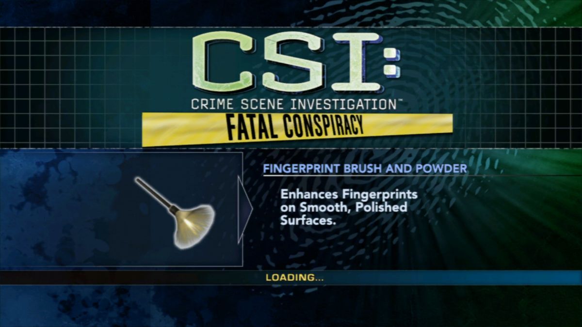 CSI: Crime Scene Investigation - Fatal Conspiracy (PlayStation 3) screenshot: Loading screens gives you insight in random CSI tools.