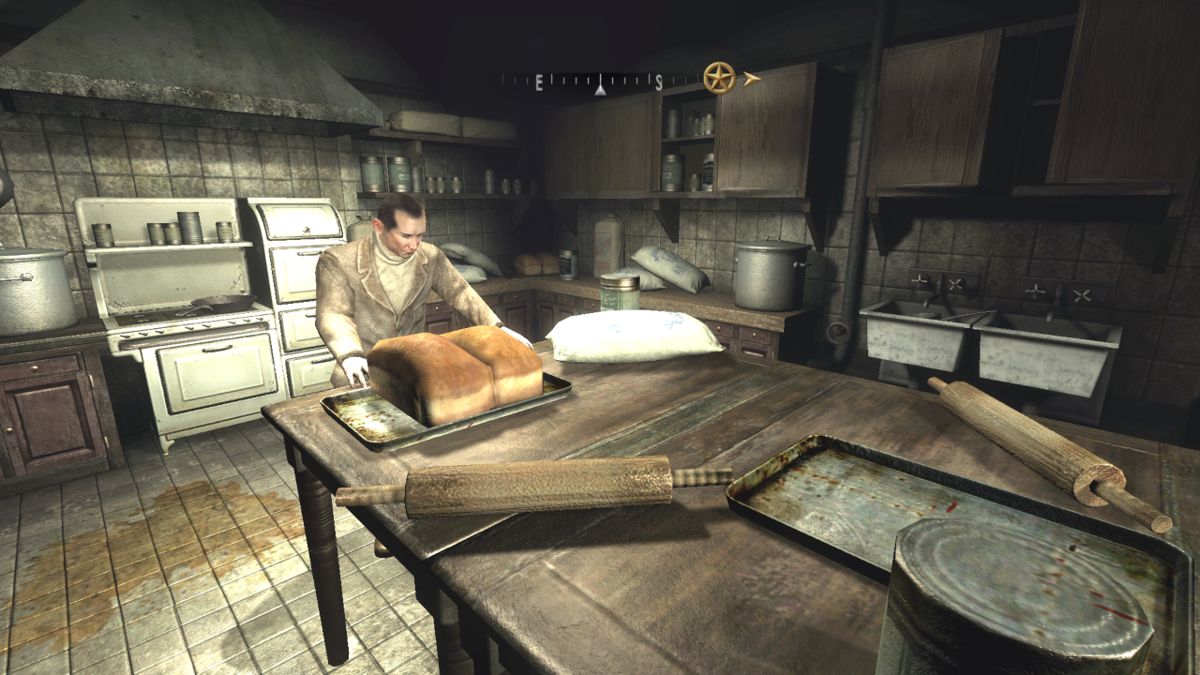 Wolfenstein (Xbox 360) screenshot: I told you to make Apfelkuchen but you made Käsekuchen instead. I'm really disappointed in you, Hans.