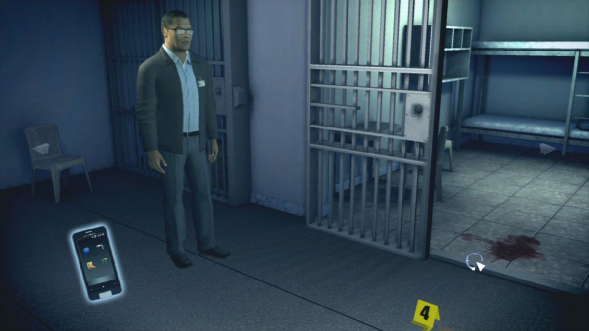 CSI: Crime Scene Investigation - Fatal Conspiracy (PlayStation 3) screenshot: This murder happened in a detention center.