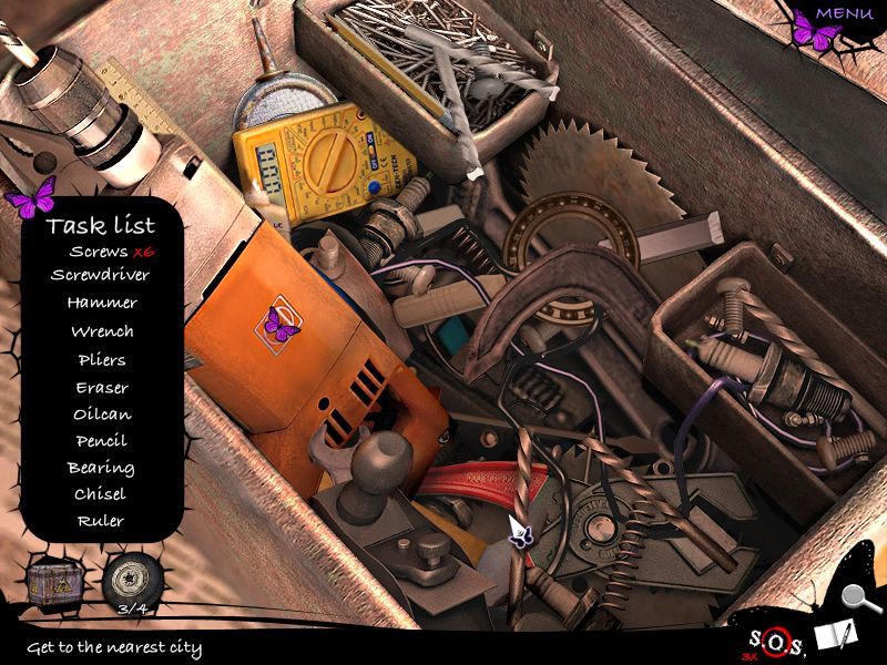 Lost in the City: Post Scriptum (Macintosh) screenshot: Garage Tools - objects