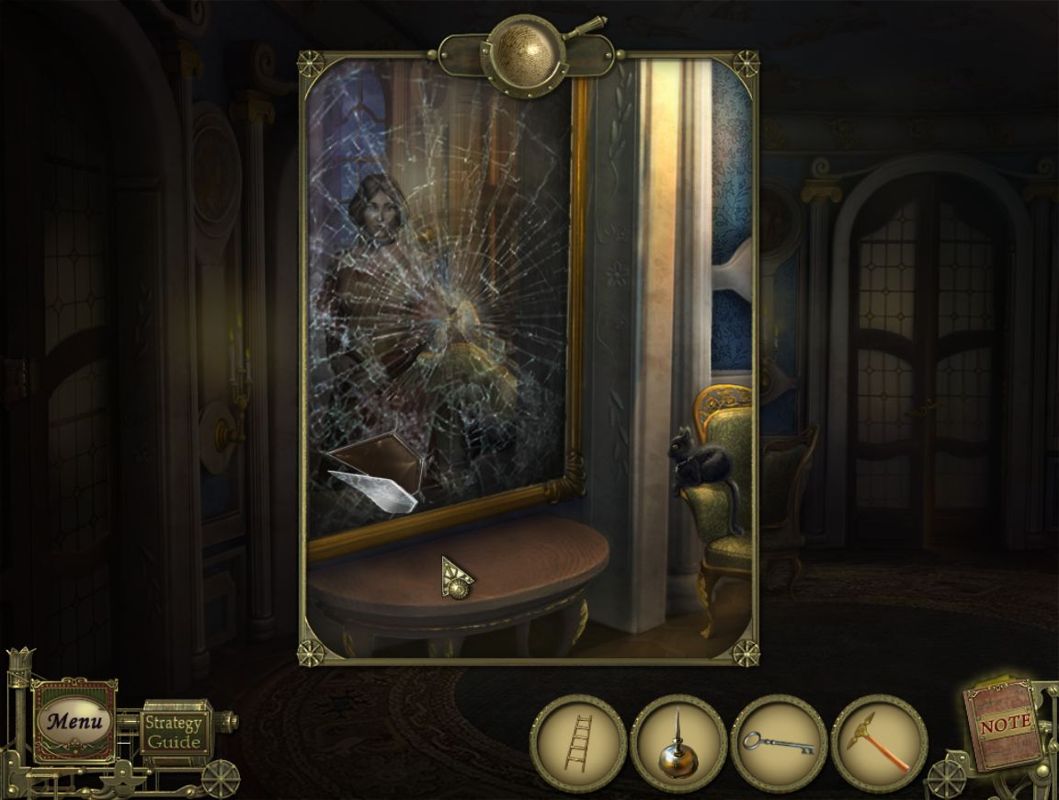 Dark Tales: Edgar Allan Poe's The Black Cat (Macintosh) screenshot: Parlor Woman in Mirror - shatters