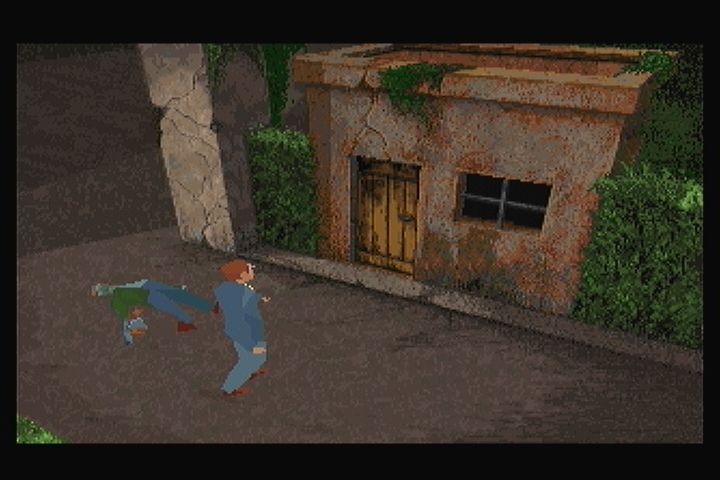Alone in the Dark 2 (3DO) screenshot: Carnby's on the scene.
