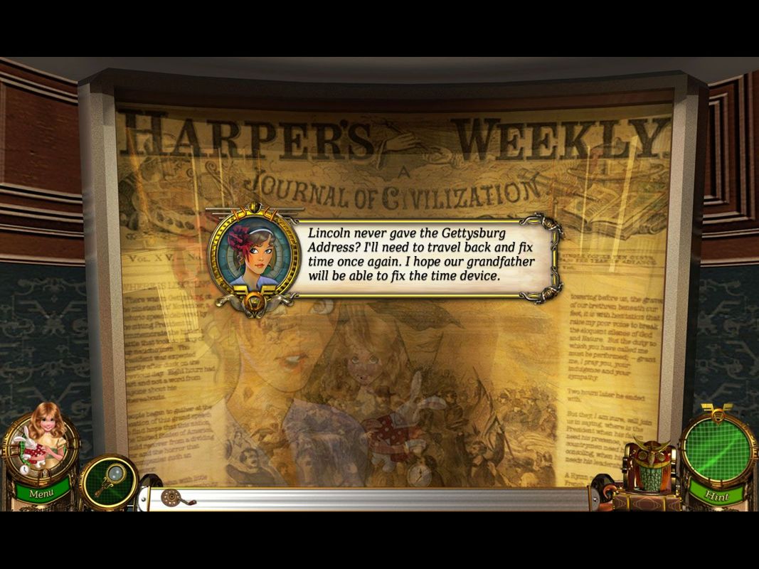 Flux Family Secrets: The Rabbit Hole (Macintosh) screenshot: Paper puzzle clue cutscene