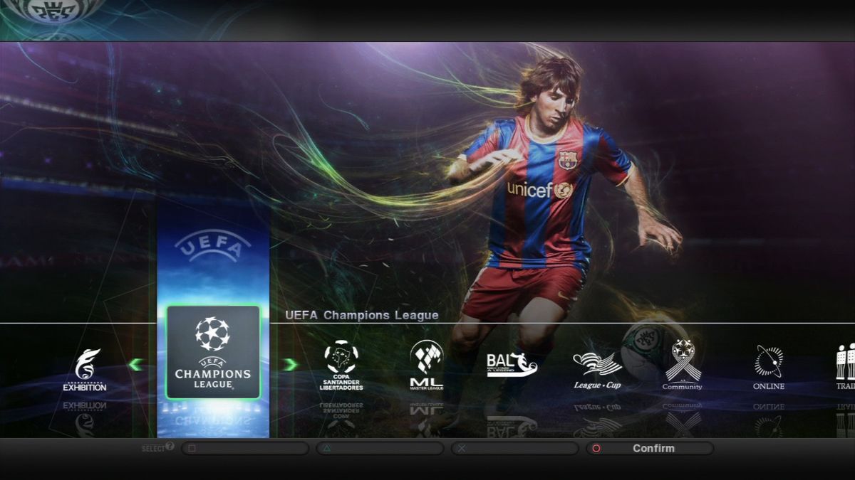 PES 2011: Pro Evolution Soccer (PlayStation 3) screenshot: Main menu.