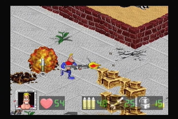 Captain Quazar (3DO) screenshot: Powerups are hidden in exploding items.