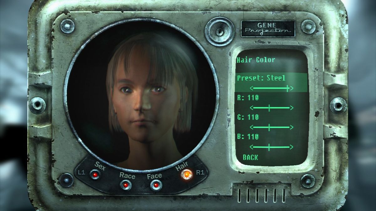 Fallout 3 (PlayStation 3) screenshot: Creating your character.