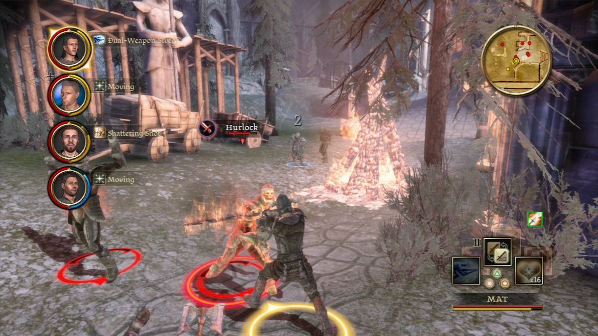 Dragon Age: Origins (PlayStation 3) screenshot: Clashing blades with hurlock.