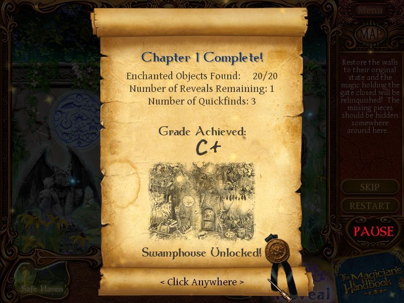The Magician's Handbook II: BlackLore (Macintosh) screenshot: Chapter grade