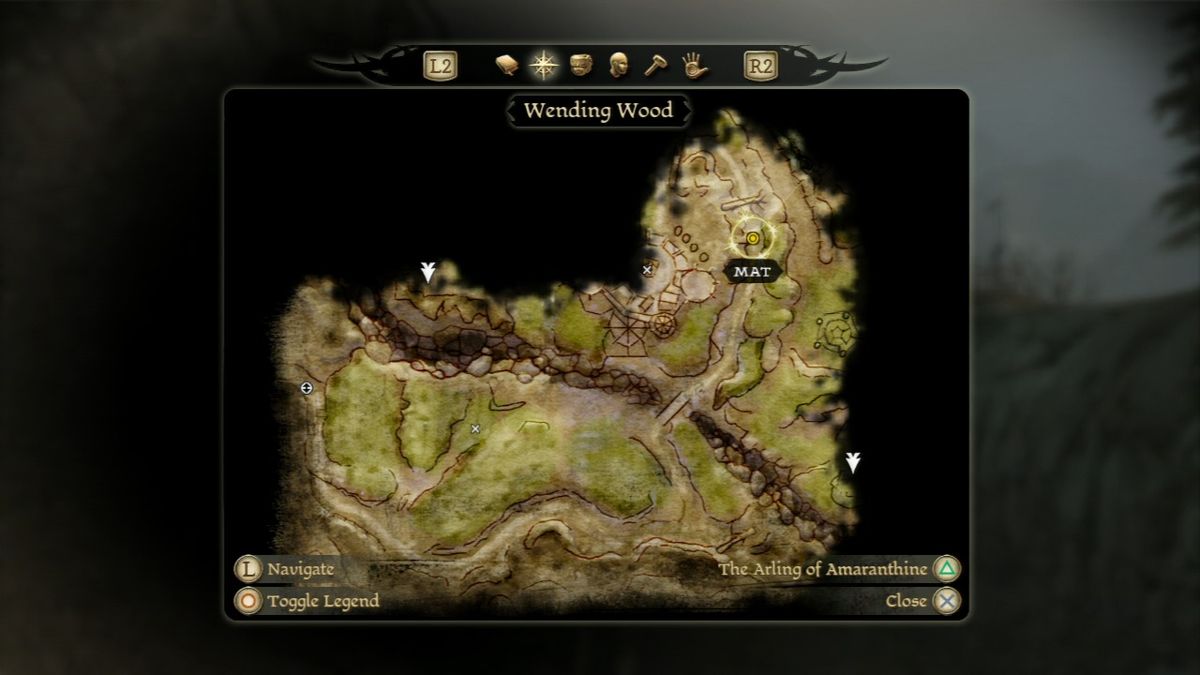 Dragon Age: Origins - Awakening (PlayStation 3) screenshot: Check your map when your compass is not enough.