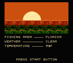 The Blue Marlin (NES) screenshot: Beautiful sunrise in Florida