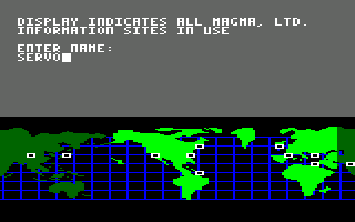 Hacker (Amstrad CPC) screenshot: Your name, please?