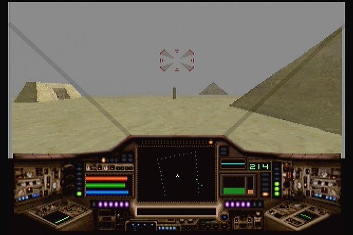 Shock Wave (3DO) screenshot: Dodge the pyramids and try not to destroy them.