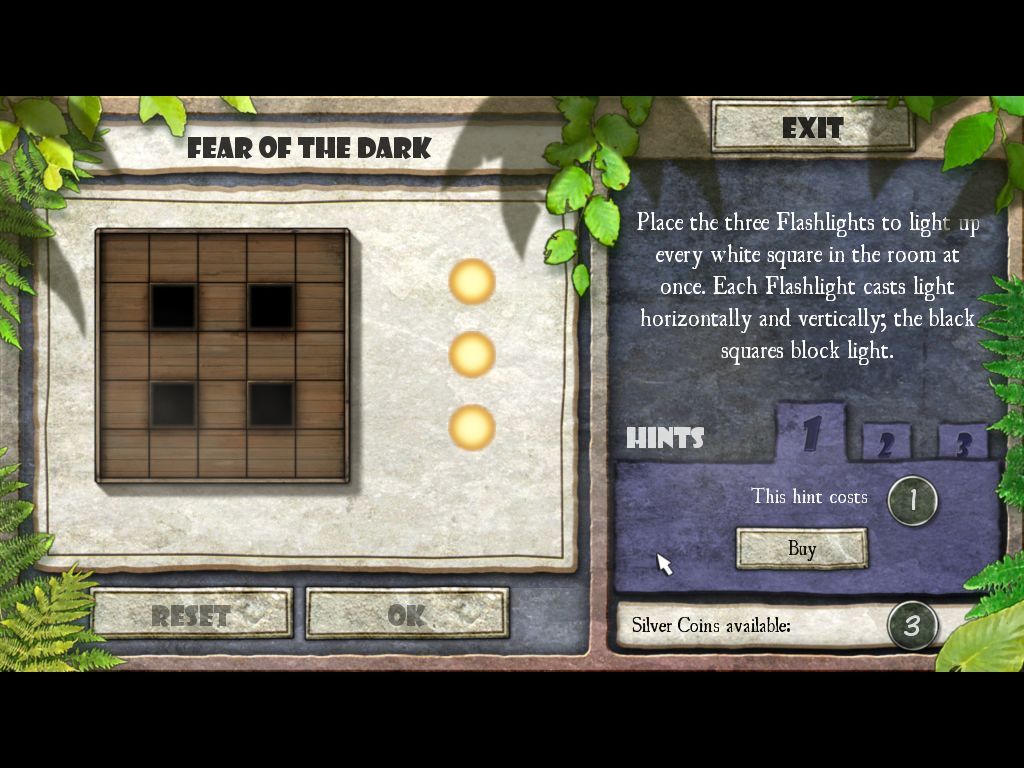 Eden's Quest: The Hunt for Akua (Macintosh) screenshot: Challenge 001 puzzle