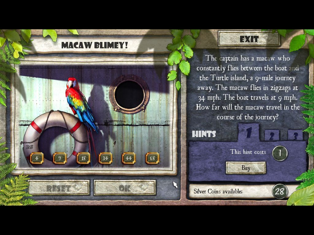 Eden's Quest: The Hunt for Akua (Macintosh) screenshot: Challenge 002 puzzle