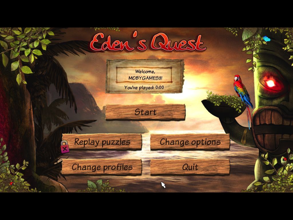 Eden's Quest: The Hunt for Akua (Macintosh) screenshot: Main menu