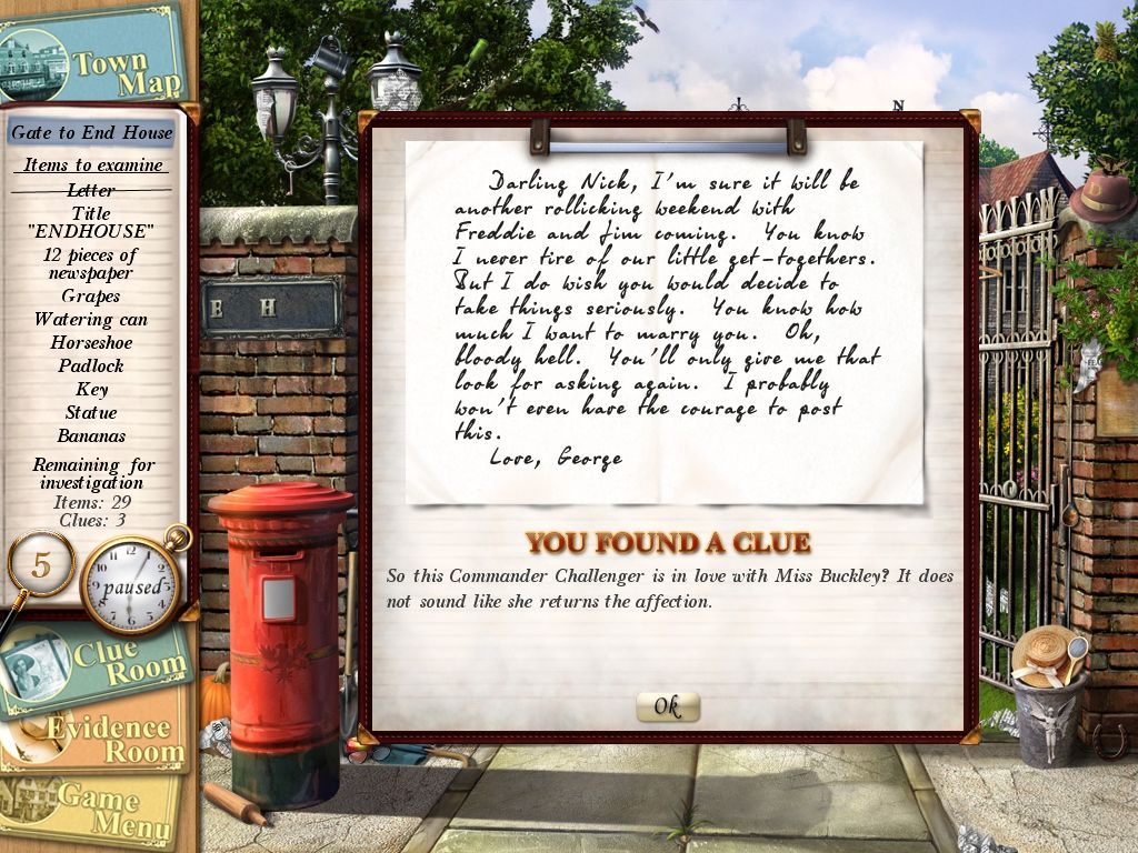 Agatha Christie: Peril at End House (Macintosh) screenshot: Found a Clue